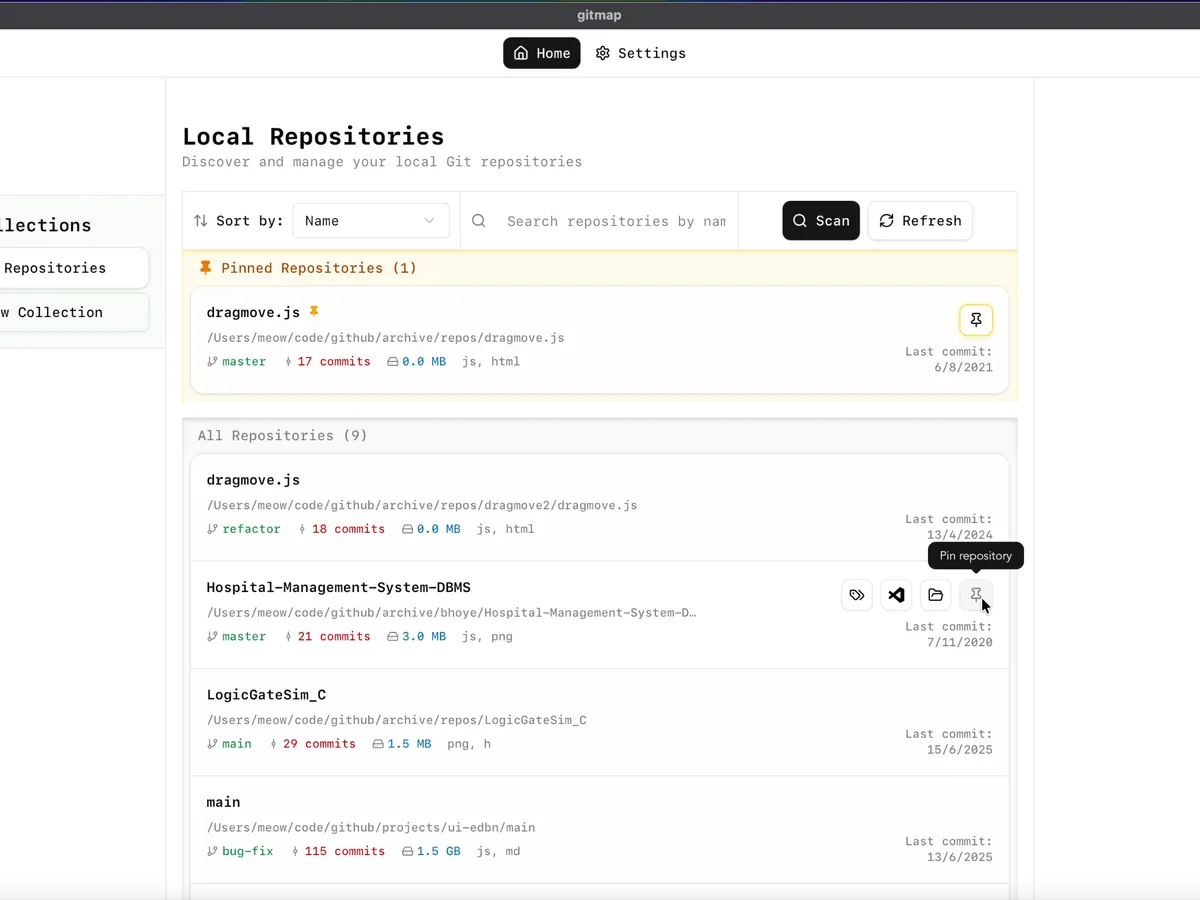 Gitmap - Minimal Project Manager screenshot 1